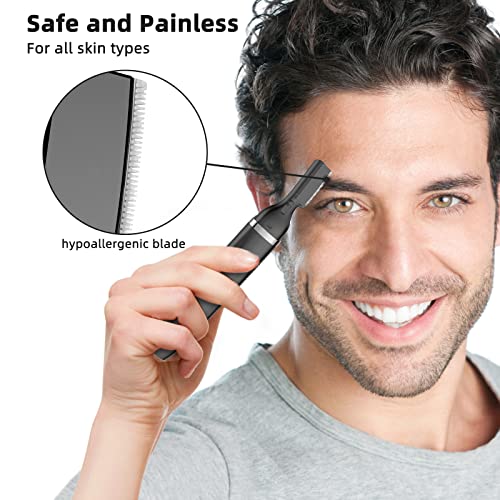 Facial Hair Remover and Eyebrow Trimmer, Rechargeable Hair Removal Women's Electric Shaver Razor for Peach Fuzz Chin Cheek Upper Lip£¨Black£©