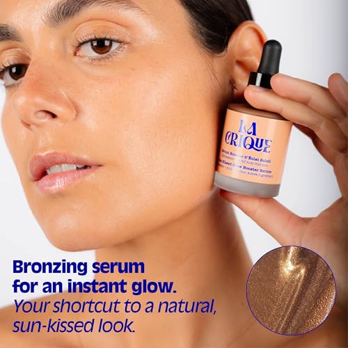 Bronzing Face Serum - Hydrating Bronzing Drops with Hyaluronic Acid & Anti-Pollution Protection - Natural Sun-Kissed Glow for All Skin Types - Vegan Friendly, Clean Beauty - 1 fl oz