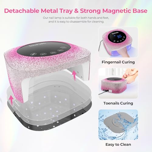 Nail Dust Collector, Powerful Vacuum Fan Vent Dust Collector Extractor Dust Suction Machine for Acrylic Nails Polishing, Nail Salon&Home, AB Diamond
