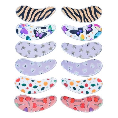 PERMANIA Under Eye Patch Silicone for Lash Lift & Lash Extensions Remover, Cute Cartoon Reusable and Soft Makeup Beauty Tools (12 pcs)