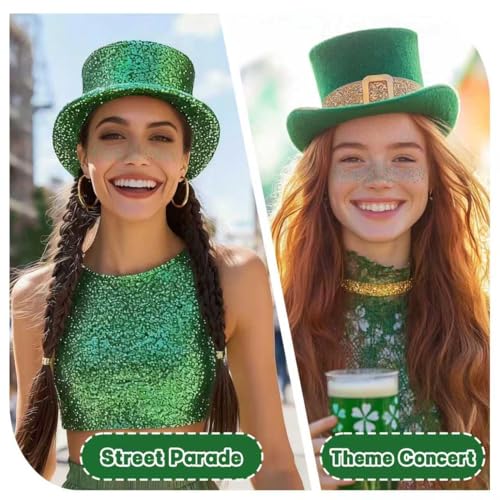 8 Pcs Green Face Glitter Freckles Stickers, St. Patrick's Day Glitter Freckles Face Tattoo, Waterproof, Easy to Apply and Remove, Long-lasting 48h Glitter Makeup for Women and Girls