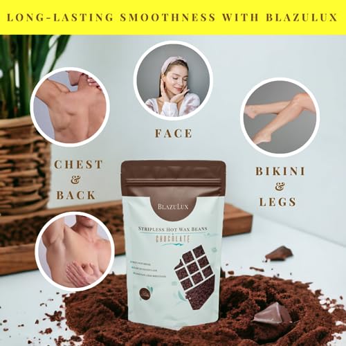 Wax - Chocolate 1000g Hard Wax Beans for Hair Removal, Stripless, for Brazilian Bikini, Face, Eyebrows, Underarms, Arms, Chest, Back, Legs