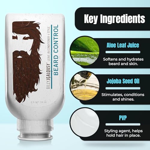 Billy Jealousy Beard Wash and Beard Quencher ? Shampoo and Moisturizer for Facial Hair, Hydrates, Softens, Tames Frizz, Adds Shine, Complete Daily Grooming and Conditioning Care Kit for Men