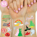 xo, Fetti Witch Temporary Tattoos - 52 iridescent Foil Pcs | Birthday Witch Accessory, Kids Wizard Party Favor, Cute Musical DIY Activity