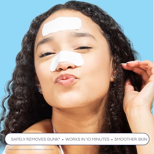 Biore Nose+Face Blackhead Remover Pore Strips, 12 Nose + 12 Face Strips for Chin or Forehead, Deep Cleansing with Instant Blackhead Removal and Pore Unclogging, Non-Comedogenic Use, 24 Ct Value Size