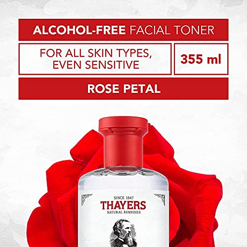 Thayers Facial Toner, Witch Hazel with Aloe Vera, Rose Petal, 12 Fl Oz (Pack of 2)