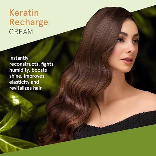 Inoar Keratin Recharge Cream with Hydrolyzed Keratin & Wheat Protein for Hair Strengthening & Elasticity, 3.17 oz