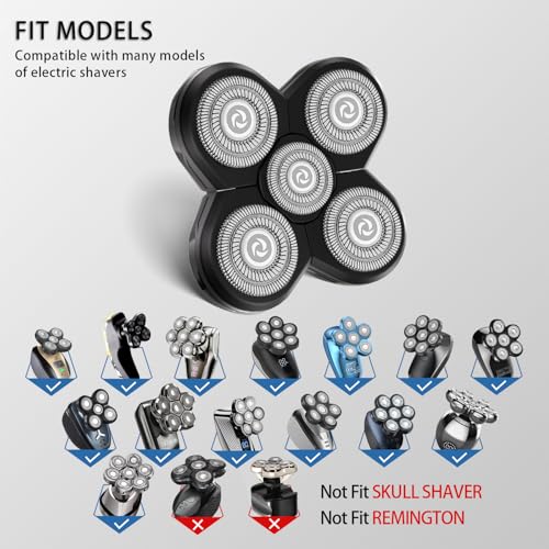 Head Shaver Replacement Heads Shaver Replacement Blades Refills Compatible with Freebird Shaver (4)