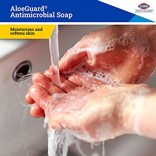 Clorox Healthcare AloeGuard Antimicrobial Liquid Hand Soap with Pump, Gentle and Moisturizing Hand Soap Bottle with Aloe Vera - Handwash for Healthcare & Everyday Use, 18 Fl Oz