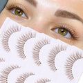 Brown Lashes Natural Look Cat Eye Lashes Brown Eyelashes Faux Mink False Lashes Wispy Volume C-curly Short False Eyelashes with Clear Band by Newcally