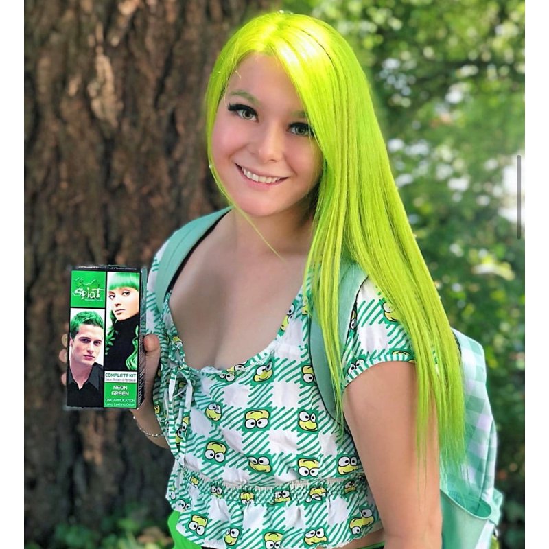 Semi-Permanent Hair Color Kit with Bleach - Neon Green Vibrant Shades