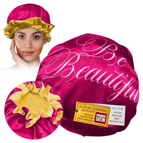 Ruffle Women Girls Satin Silk Sleeping Night Bonnet Cap for Natural Hair