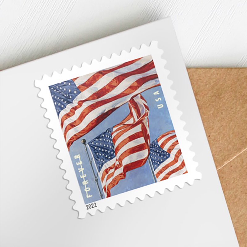 U.S. Flag Postage Stamps 2022 USPS Forever First Class Collectible Set