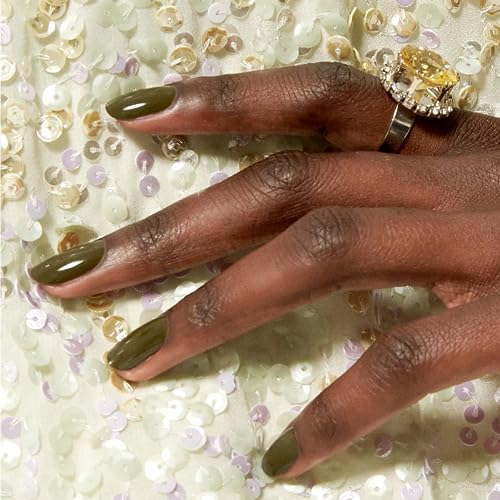 essie Salon-Quality Nail Polish, Vegan, Fall 2023, Olive Green, Meet Me at Midnight, 0.46 fl oz