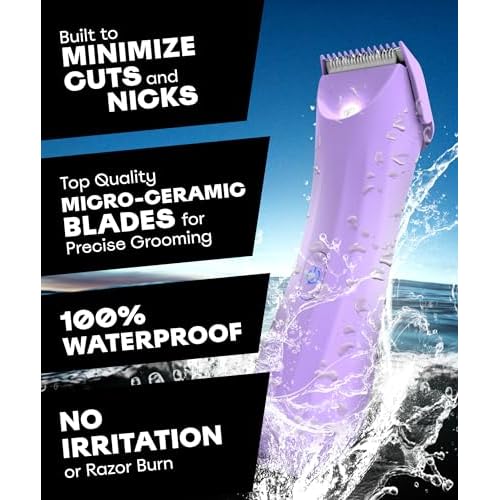 BALLS V3 The Archibald - Body and Bikini Trimmer Women - Wet/Dry, No Cuts, 100% Waterproof, Cordless - Pubic Hair Trimmer for Women and Men with Replaceable Blades
