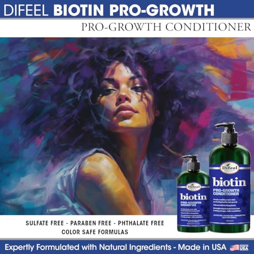 Difeel Elevated Pro-Growth Biotin Conditioner for Hair Growth 12 oz. - Paraben-Free Conditioner for Thin Hair