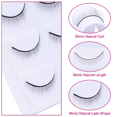 25 Pairs Practice Lashes for Training Eyelash Extension Supplies Training Lashes Strip Eye Lashes Extension Kit for Beginner by FADLASH (5Packs)