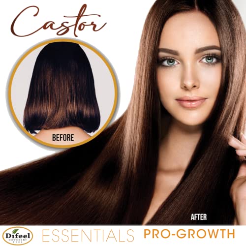 Difeel Essentials Pro-Growth Castor Hair Oil 2.5 oz. - Natural Castor Oil for Hair Growth made with 100% Natural Essential Oil