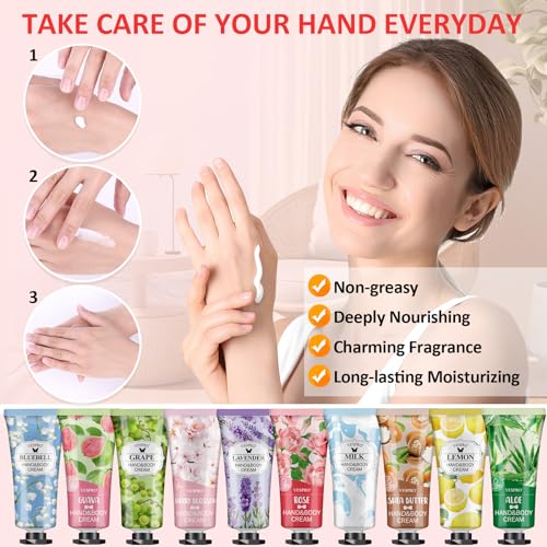 VESPRO 210 Pack Moisturizing Hand Cream Gifts Set, Easter Basket Stuffers, Hand Lotion Travel Size for Dry Cracked Hands, Bulk Hand Lotion for Teacher Gifts, Mom Gifts, Bridesmaid Gifts, Small Gifts
