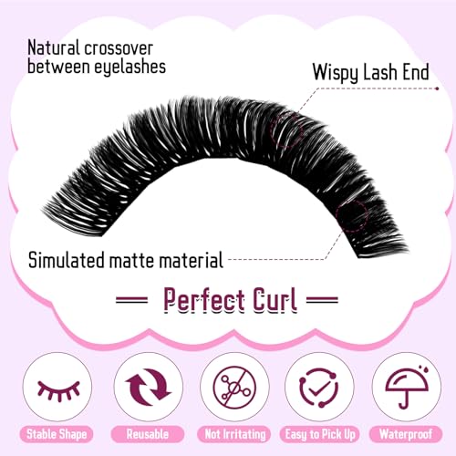 Lash Clusters DIY Individual Lashes 10-18mm D Curl Fluffy Eyelashes Extension 100P+200P Wispy False Eyelashes Volume Thick Eyelash Extension£¨28-100P+200P-07-D-1018£©