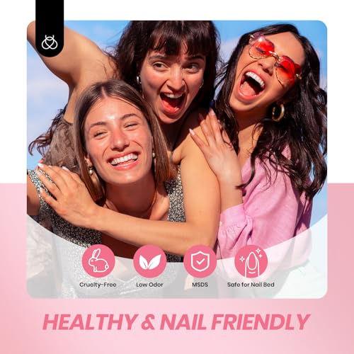 Beetles Jelly Gel Nail Polish Set - Ballet Dress Jelly Gel Polish, 6 Colors Milky Pink Nude Pink Sheer Gel Nail Kit Transparent Effect Soak Off UV DIY Manicure French Nail Art Gifts for Women