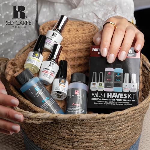 Red Carpet Manicure Fortify & Protect Kit ? Essentials for UV/LED Gel Application. Vitamin A & Biotin Infused, Long-Lasting, Chip-Resistant Manicure
