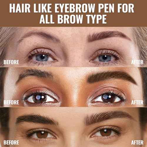 iMethod Eyebrow Pen - Eyebrow Pencil,2-in-1 Eyeliner Dual-Ended Microblading Eyebrow Pencil Long Lasting Waterproof Hair-Like Brow Pencil,with Eyebrow Brush,Eyebrow Pencils for Women,DarkBrown