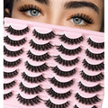 False Eyelashes Natural Cat Eye Lashes Wispy Fake Eyelash Strip Lash Mink Lashes Pack Fluffy Eye Lashes Natural Look Short Cateye Lash Strips (Volume Cluster)