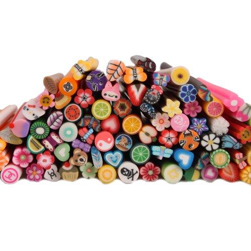 150pcs 3D Cute Designs Nail Art Fimo Canes Sticks Stickers Rods Gel Tips Manicure Decoration + Blade