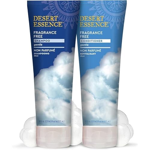 Desert Essence Fragrance Free Shampoo & Conditioner Bundle - 8 Fl Ounce - Pure - Vitamin B5 - Green Tea - Softer, Shinier & More Manageable - Aloe Vera - Unscented