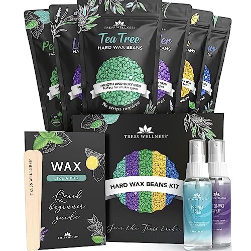 Tress Wellness Wax Beads - Safe for Skin - Dermatologically Tested - At-Home Kit for Bikini, Brazilian & Full Body - Variety 1.3lb