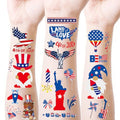 4th of July Decorations Temporary Tattoos - 70 styles | Red White and Blue Party Supplies, 4th of July, USA Flag, Memorial Day (Independence Day)