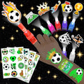 72 PCS Soccer Party Favors ? 48 PCS Luminous Tattoos & 24 PCS LED Finger Lights Combo ? Birthday Goodie Bag Fillers, Party Supplies, Gifts Light Up Toys Glow In The Dark for Boys and Girls