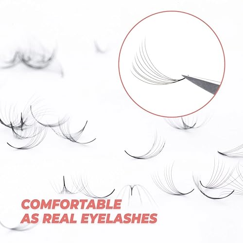 500 Promade Eyelash Extension From 3D to 16D, Loose Lash Fans 0.03/0.05/0.07mm, C D Curl Lashes, 8-16mm Length for Easy Volume Individual Eyelash Extensions Clusters DIY (10D-0.05-C (16mm))