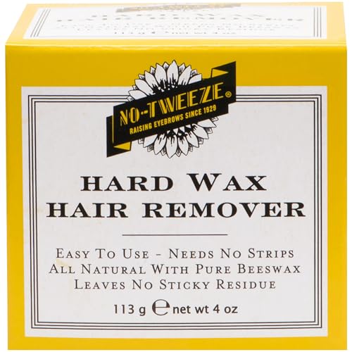 no tweeze Hard Wax Hair Remover, Needs No Strips, Made with Pure Beeswax, 4 oz.