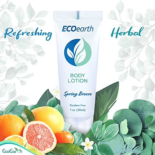 EcoEarth Soap, Shampoo and Conditioner Set (1 oz each, 150 Pieces, Spring Breeze), Hotel Travel Size Body Soaps Kit, Delight Guests with Revitalizing & Refreshing Hospitality Toiletries in Bulk