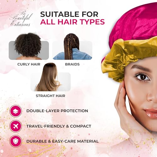 Ruffle Women Girls Satin Silk Sleeping Night Bonnet Cap for Natural Hair