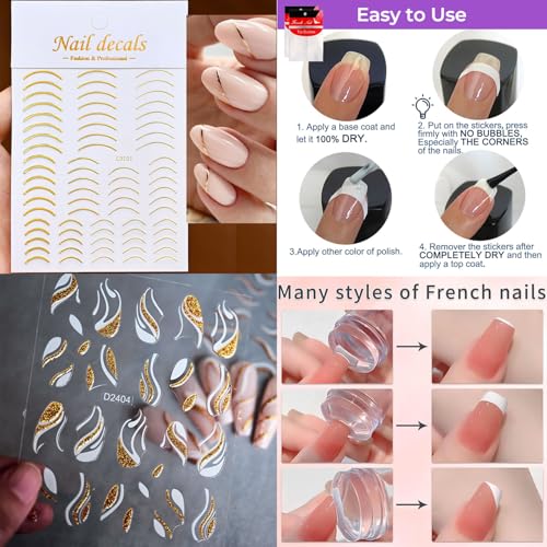 WAYI Acrylic Nail Kit for French Nails, 58ml Monomer, 4¡¿15g Acrylic Powders (Clear/White/Pink/Nude), White French Tips, Rhinestones & Full Tools for Beginners & DIY