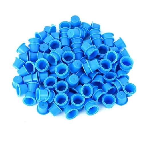 100Pcs Blue Ink Caps Ink Cups Mixed Sizes, Professional Tattoo Supplies£¬ Easy to Use Portable Beauty Products Tattoo Inks