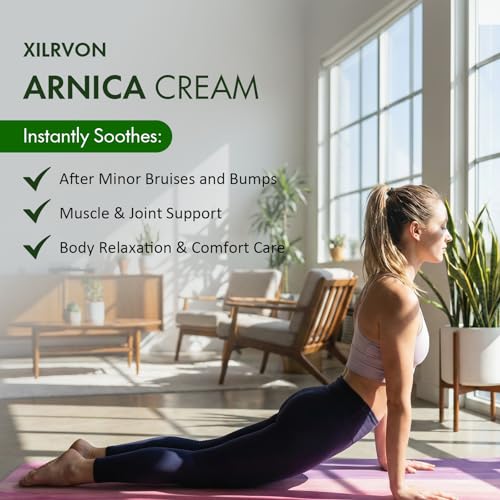 Arnica Cream for Bruising and Swelling & Body Muscle Relief, Soothing Hydrating Formula with Magnesium and Vitamins K, C & E, Suitable for Thin and Sensitive Skin for All Ages, 4 Oz