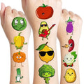 100 PCS Funny Vegetable Temporary Tattoos Sticker for Kids Avocado Corn Pumpkin Birthday Party Decorations Supplies Favors Celebration Gifts Boys Girls Baby Shower Cute Tattoo School Reward Themed
