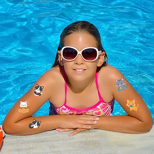 Kids Temporary Tattoos/Safe Non-Toxic/Pre-Cut Easy to Share/Party Favors/Classroom Prizes/USA Company/FDA Compliant (Kitten 36pk)