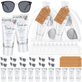 12 Sets Mini Sunscreen and Sunglasses Bulk for Wedding Party Spf30 Water Resistant Sunscreen Lotion Bulk 1oz Travel Size for Thank You Gifts Wedding Party Supplies (Floral)