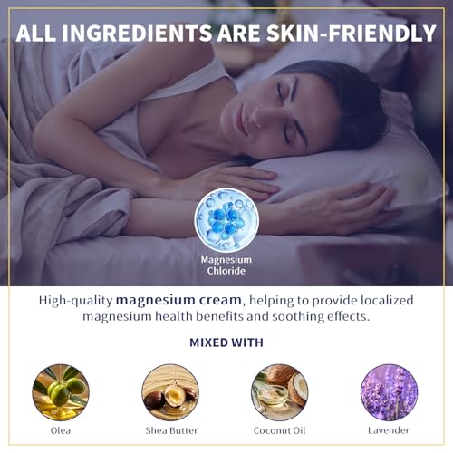 Magnesium Lotion for Sleep - Soothing Relief & Relaxation with Chamomile, Hyaluronic Acid & Witch Hazel - Hypoallergenic Magnesium Body Cream for Legs & Feet 3.53 oz