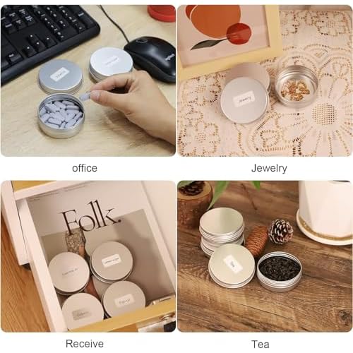 78 Pcs 2 Oz Aluminum Tin Cans Round Cans with Screw Lids, Refillable Cosmetic Metal Containers Food Candle Containers with Screw Tops for Crafts, Food Storage, DIY