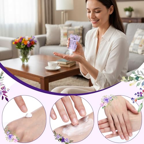 50 Pack Christian Hand Lotion Bulk Gifts for Women Mother's Day Gifts Bible Mini Travel Hand Lotion for Women Church Appreciation(Purple Flower)