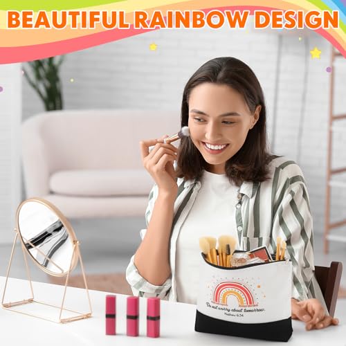 Aliceset 20 Pcs Christmas Christian Bags for Women Include 10 Canvas Tote Bags with 10 Bible Verse Makeup Bag Inspirational Religious Church Gifts for Sunday School