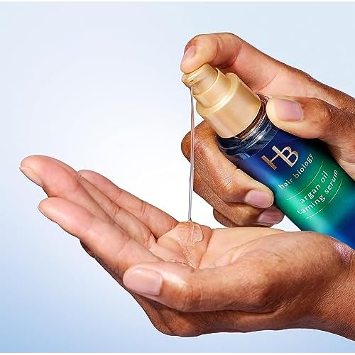 Hair Biology Argan Oil Taming Serum, Twin Pack, 3.2 Fl Oz Each ? Hair Serum Nourishes to Soften & Control Frizz. Infused with Biotin ? Dry Hair Treatment, Safe for Color Treated Hair