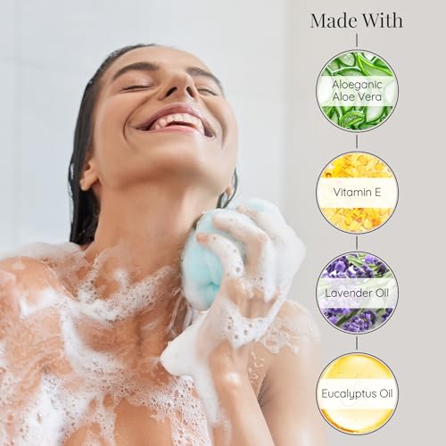 Aloette Lavender Body Wash, Rest & Restore - Hydrating & Moisturizing Body Wash for Dry Skin with Natural Aloe Vera & Vitamin E - Exfoliating & Rejuvenating Skin Care Products for Men & Women