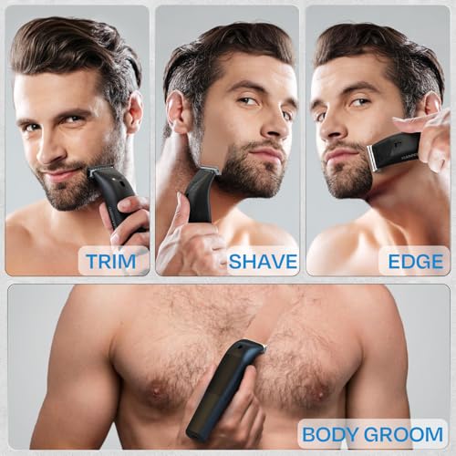 HUMMINGBIRD MK4 Electric Trimmer for Men ? Precision Face & Body Hair Trimmer Kit, Waterproof Shaver for Hard to Reach Areas, USB-C Rechargeable, LED Display & Storage Base